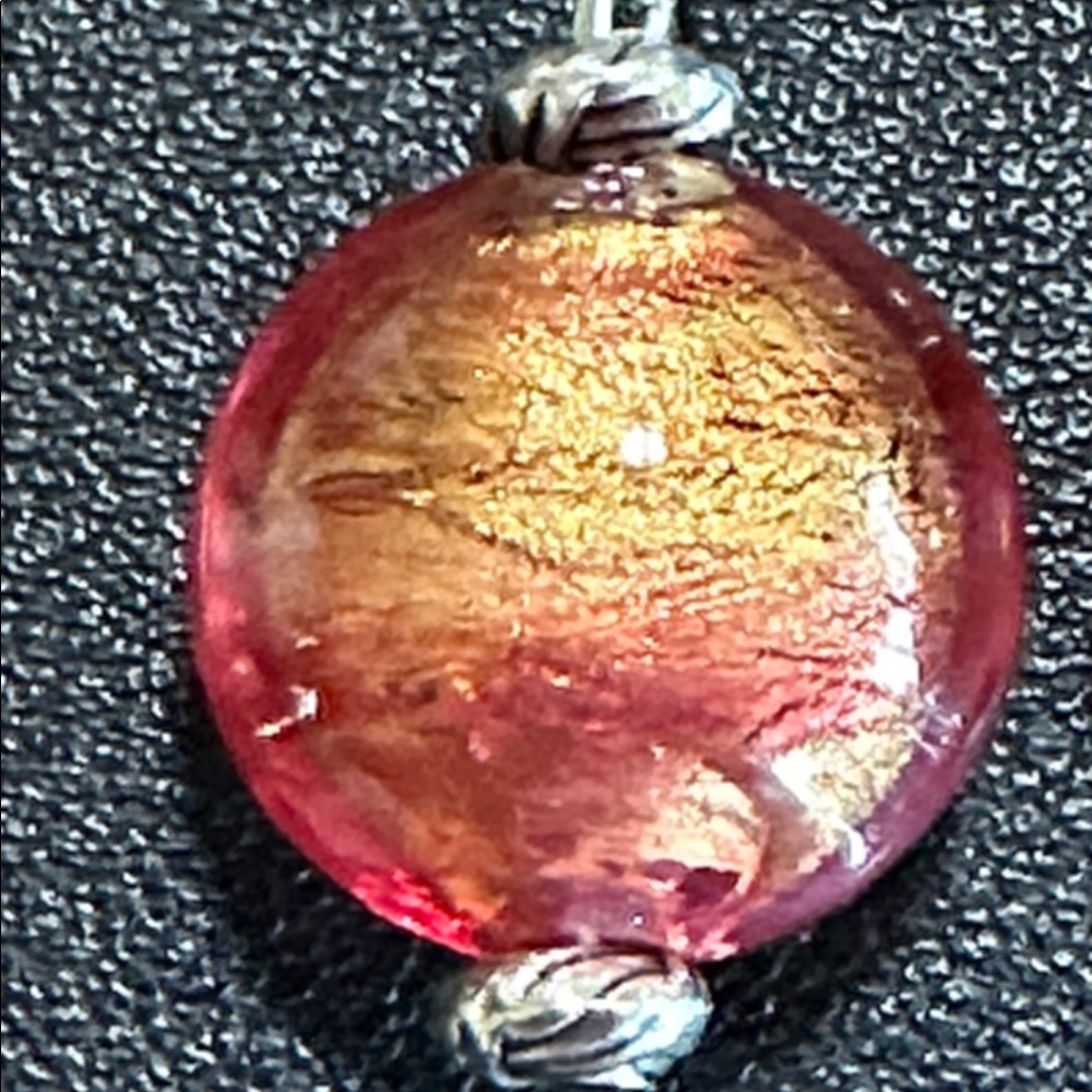 Murano Glass Silver Tone Drop Wire Back Earrings - Picture 4 of 13